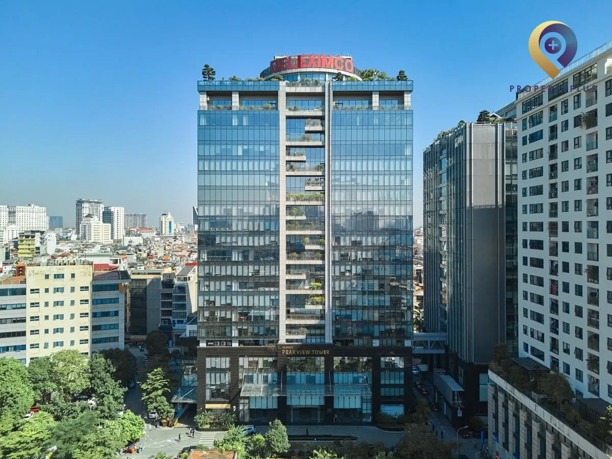 Peakview Tower building exterior overview in Dong Da District, Hanoi